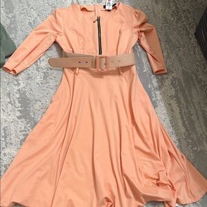 CBR Coral Long Sleeve Belted Dress